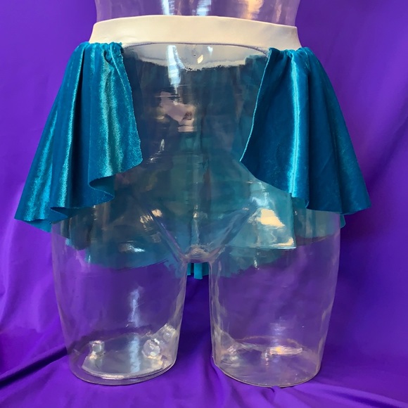 Skate/Dance (Child/Jr) Skirt AquaVelvet Peplum New - Picture 1 of 8